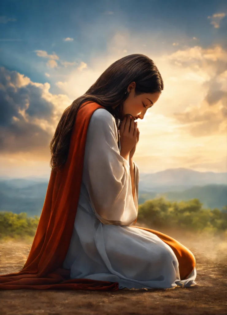 ilustrando a oração e esperança do arrebatamento da igreja